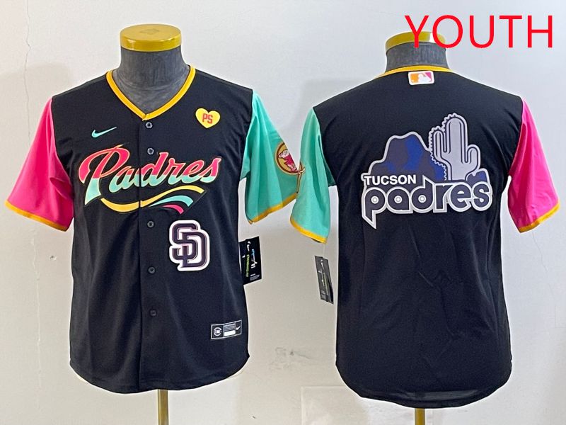 Youth San Diego Padres Blank Black City Edition Game 2025 Nike MLB Jersey style 10->youth mlb jersey->Youth Jersey